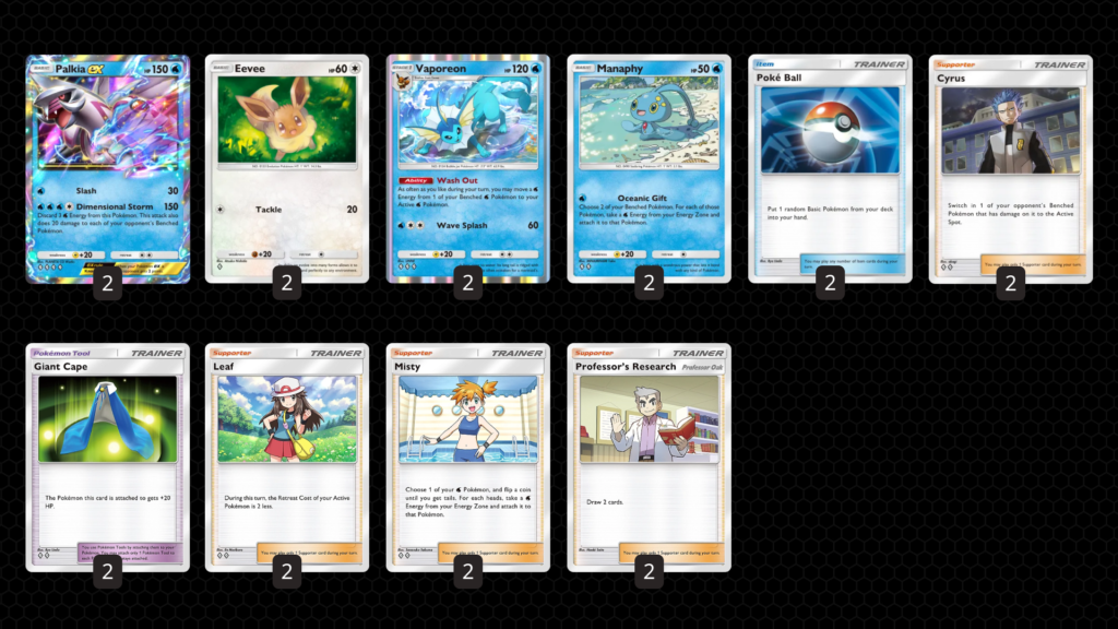 Palkia ex Deck in Pokémon TCG Pocket