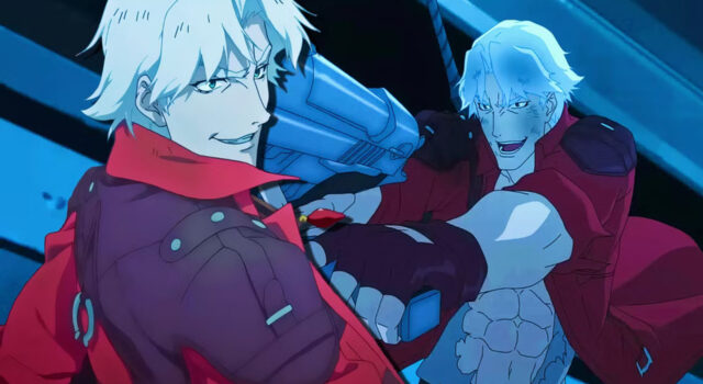 Netflix's Devil May Cry Anime featuring Dante with his guns ebony and Ivory