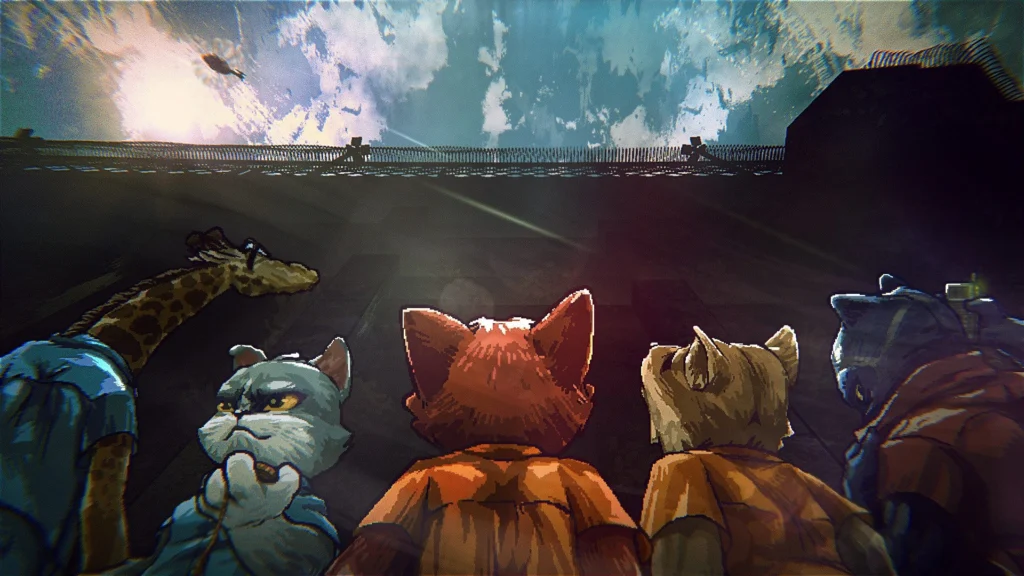 Back To The Dawn Characters looking up at a prison wall