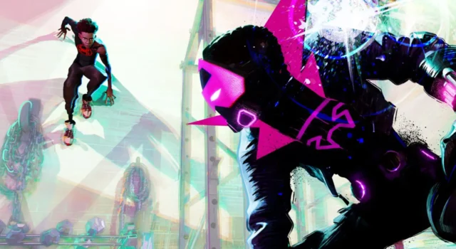 An official scene from Spider-Man: Beyond the Spider-Verse shared by Sony