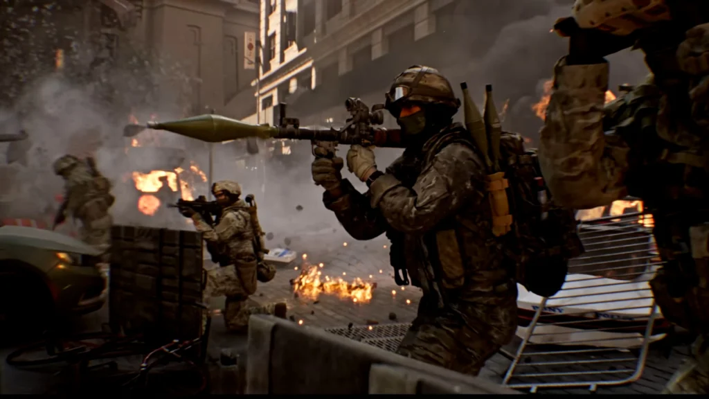 The Exciting New Battlefield 6 Classes In The Open Beta 2 A squad of soldiers providing covering fire while a soldier readies his RPG-7