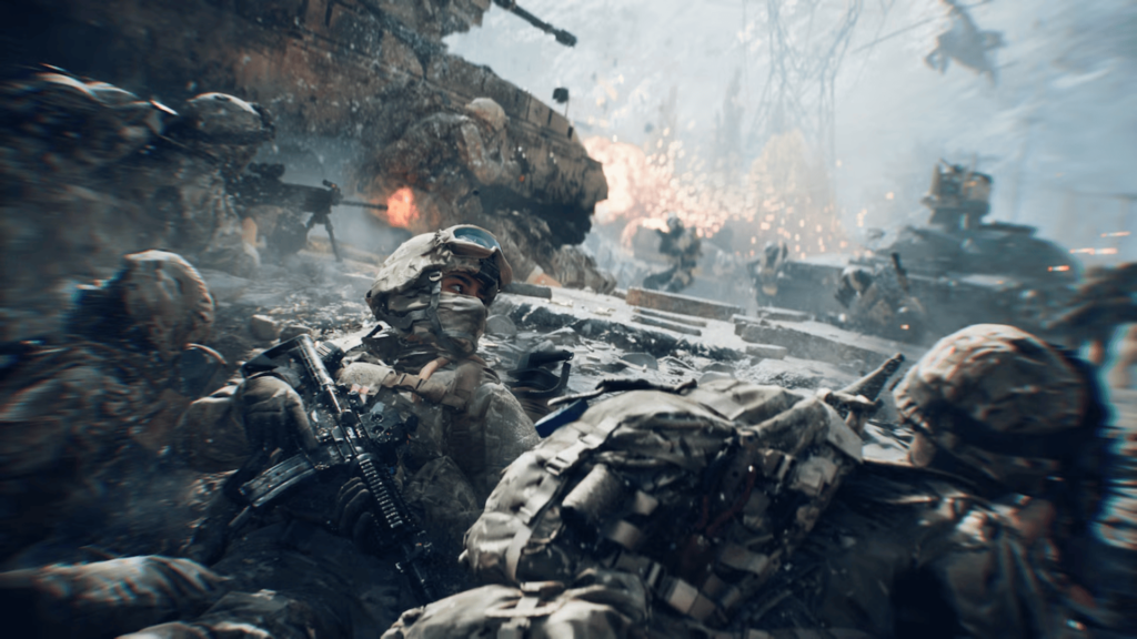 What Are The Powerful Battlefield 6 Training Paths In The Open Beta? 2 Soldiers taking cover while a friendly armored vehicle provides covering fire