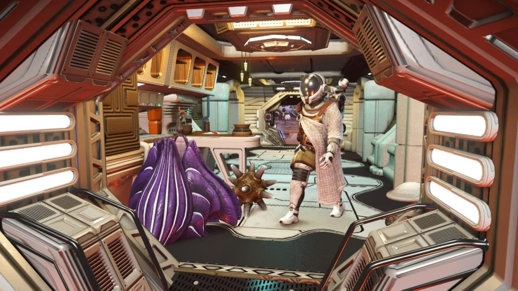 The Breathtaking No Man's Sky Voyagers Update Is Here 2 An interior design for the Corvette with a futuristic theme