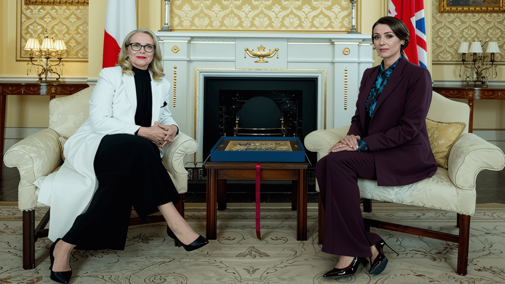 Scene from Hostage TV Show featuring Suranne Jones and Julie Delpy