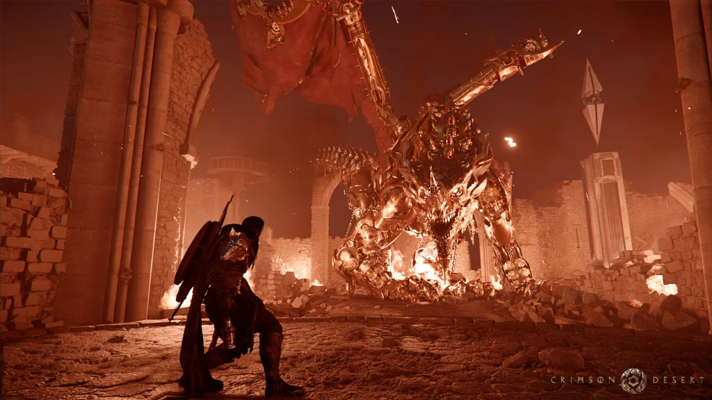 The Exciting State Of Play 2025 Has Arrived, And With It A Whole Catalog Of Goodies 6 A screenshot of Crimson Desert showing a character coming face to face with a dragon
