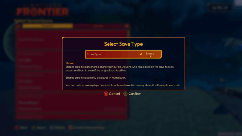 The Lightyear Frontier Greater Cause Update Arrives With A Major Change 5 The menu to select to save file type for the Lightyear Frontier Greater Cause update