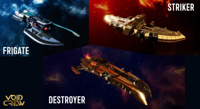 The three current ship classes as of the Void Crew Striker update