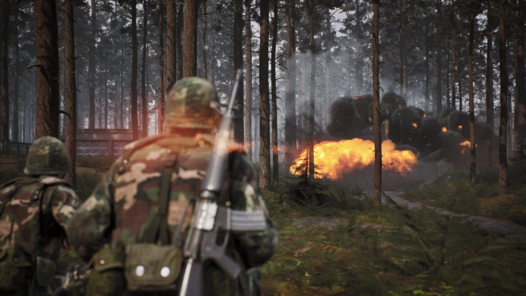The Proactive 83 Steam NextFest Demo, And What You Need To Know 3 United States Army soldiers watching an explosion in the distance