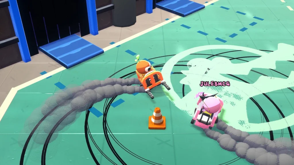 Crashout Crew Has Just Been Announced By The Famous Aggro Crab Team 3 Two players showing off the drifting capabilities of their forklifts in Crashout Crew