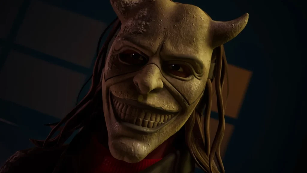 What Are The Spooky Fortnitemares Collaborations In 2025? 9 A close up image of the Grabber character showing his face and mask