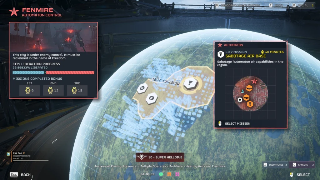 The Sneaky Helldivers 2 Redacted Regiment Mission Leaks 4 A Helldiver selecting one of the missions within an operation