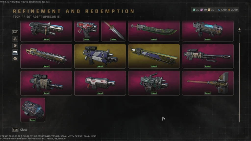 The Massive Space Marine 2 Reclamation Update Is Just A Month Away 4 The selection of heroic weapons including the new ones from the Space Marine 2 Reclamation update