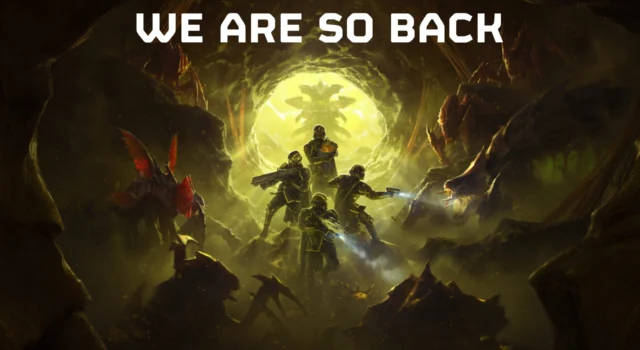 The cover for the Into the Unjust update except the usual font is replaced with We Are So Back for the Unjust 4.1.0 patch