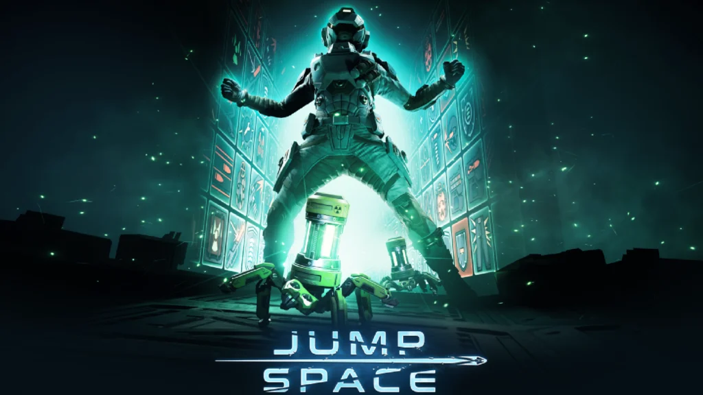 The cover of the Jump Space Augmented update featuring a player character standing triumphantly over the new radioactive enemies