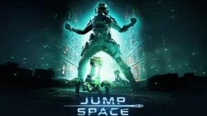 The cover of the Jump Space Augmented update featuring a player character standing triumphantly over the new radioactive enemies