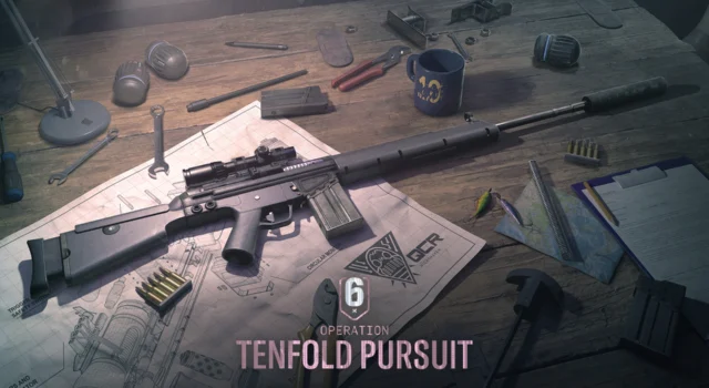 The cover for the new Siege X Operation Tenfold Pursuit featuring the new gun