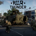 The cover for the War Thunder infantry mode featuring a soldier firing a modified AK-12