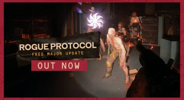 The announcement image for the FBC: Firebreak Rouge Protocol update showing the announcement text with a screenshot of gameplay in the background