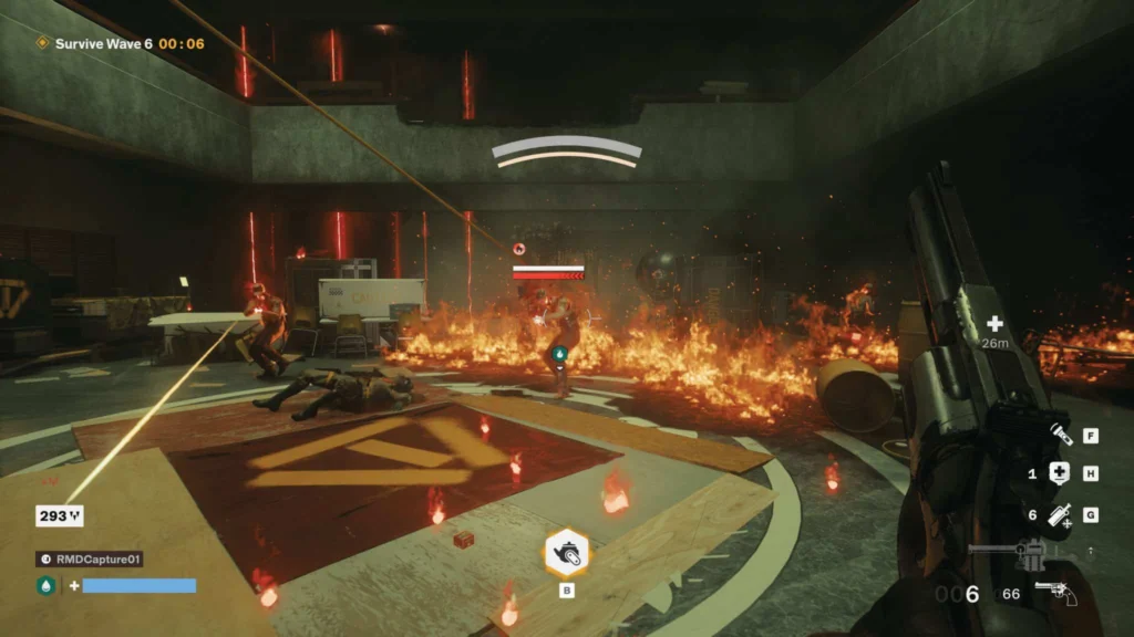 A screenshot of the Endless Shift gameplay in the FBC: Firebreak Rouge Protocol update showing the UI and arena that players will fight in