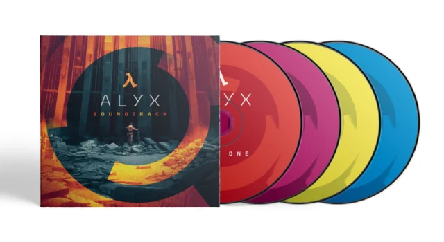 The CD collection in the Half-Life: Alyx vinyl and CD collection