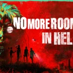 The cover of No More Room in Hell 2 featuring a zombie with one of its eyes being the moon in the background with four human survivors in the foreground