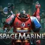 The Space Marine 2 Techmarine walking towards the camera