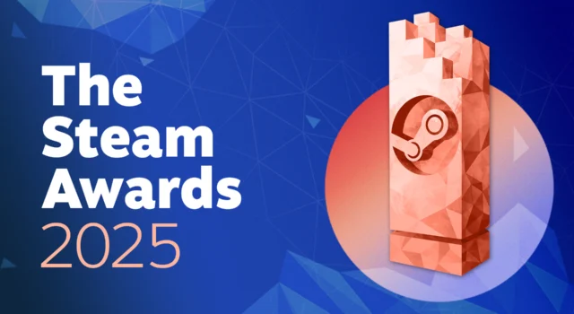 The cover for the 2025 Steam Awards featuring the award and text saying The Steam Awards 2025