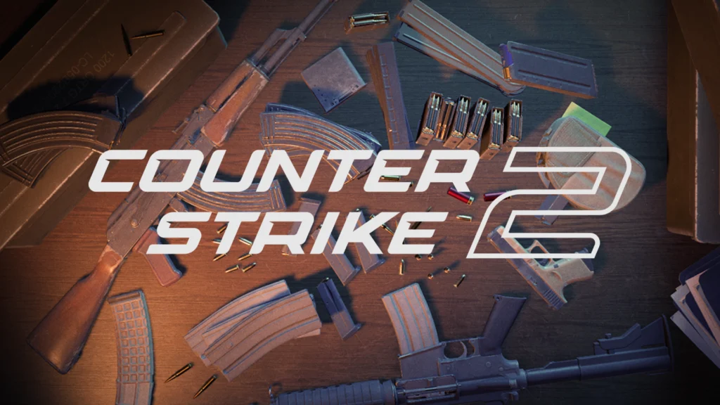 The cover for the Counter-Strike 2 magazine changes update showing the title of the game in front of various weapons on a wooden table