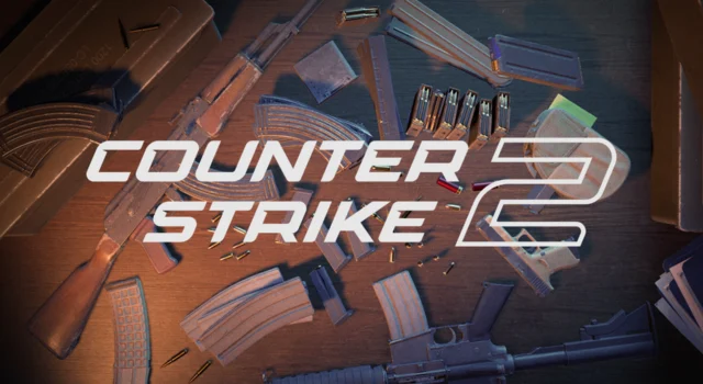 The cover for the Counter-Strike 2 magazine changes update showing the title of the game in front of various weapons on a wooden table