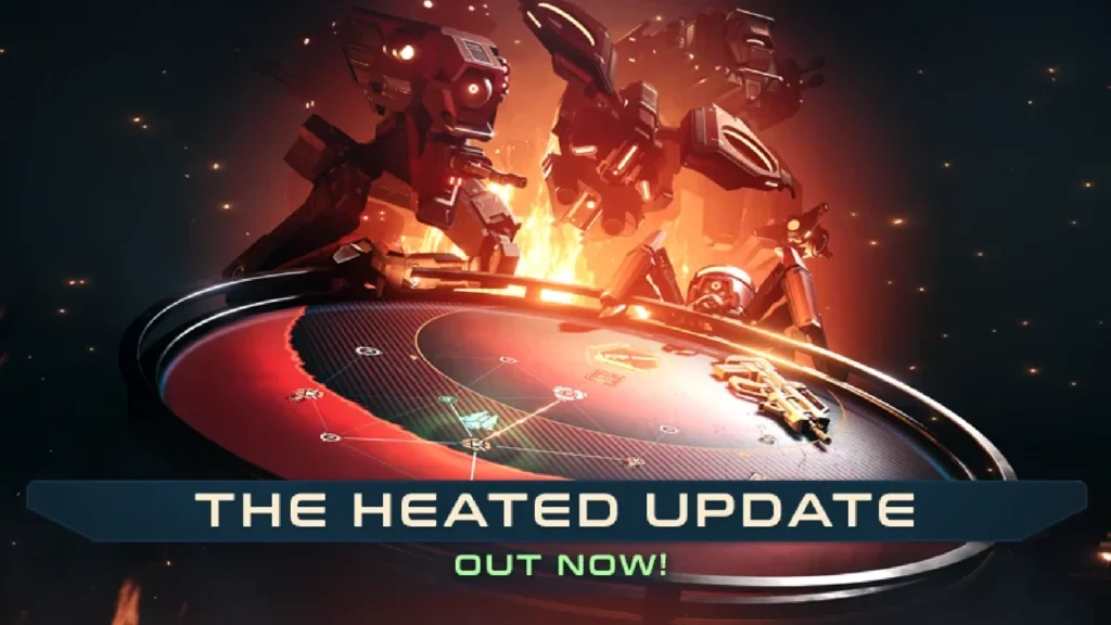 The cover for the Jump Space Heated update showing several enemies gathering around the Jump Map