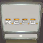 The tv screen in the REPO van with the title of the game on it