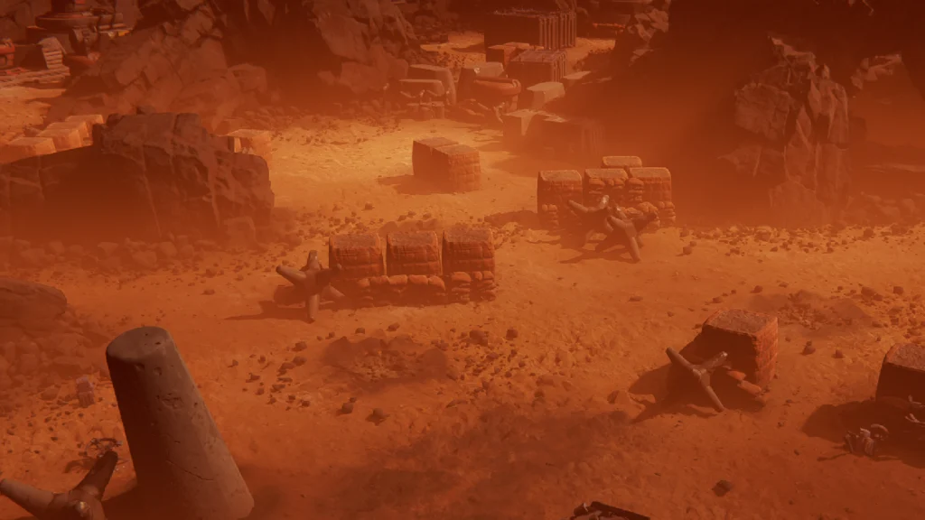 The beach landing section of the Iron Fortress map in the Synthetik 2 Iron Fortress update