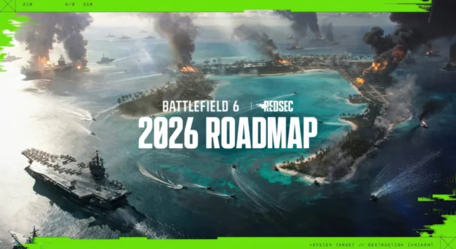 The cover for the Battlefield 6 2026 roadmap showing the new Wake Island map coming later this year