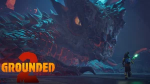 A player fighting the massive King Dozer boss in the Grounded 2 Beat the Heat update