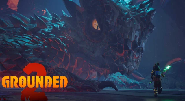 A player fighting the massive King Dozer boss in the Grounded 2 Beat the Heat update