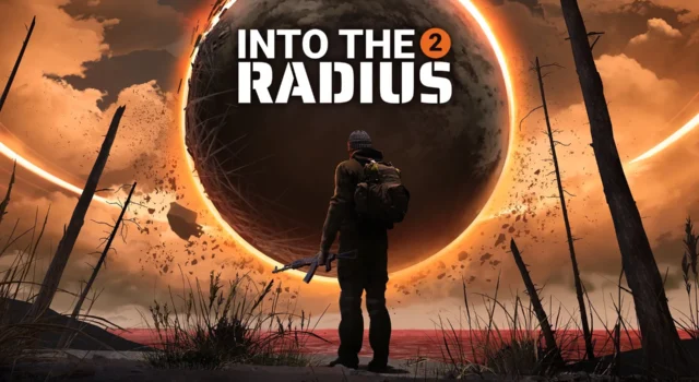 The cover for Into the Radius 2 1.0 showing an explorer staring into the distant Radius