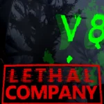The cover for the Lethal Company Blooming update featuring a shadowy creature hiding in the darkness of a forest moon