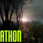 A teaser image of the new map coming in Marathon Season 2: Nightfall which depicts the upcoming night version of Dire Marsh with the title of the game in the bottom left