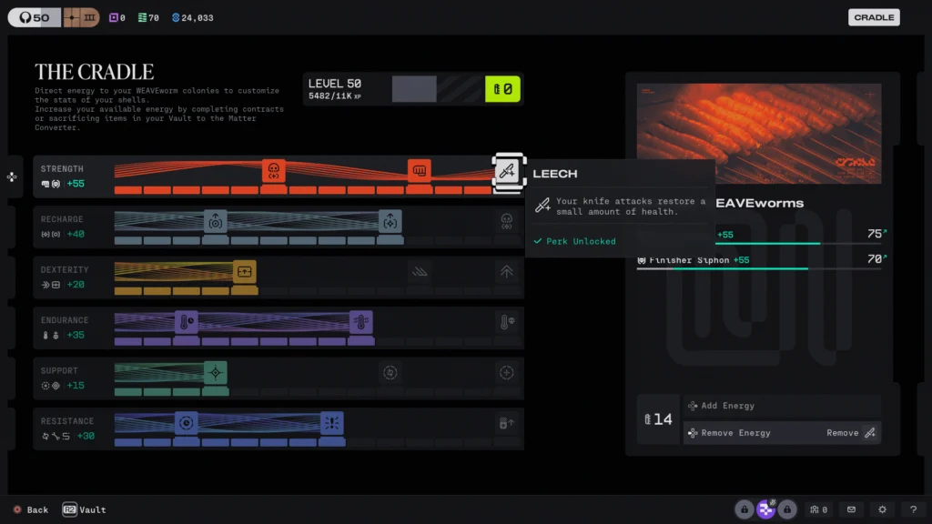 The Intimidating List Of Content In Marathon Season 2: Nightfall, Arriving On June 2, 2026 7 The UI of the Cradle which is where you can upgrade your Shell's stats