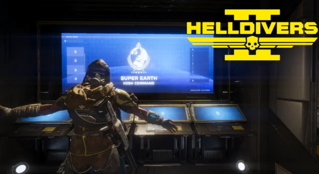 A Helldiver with their arms lifted to their sides for a hug with the now functioning Control Center terminal behind them thanks to the Helldivers 2 6.3.0 update