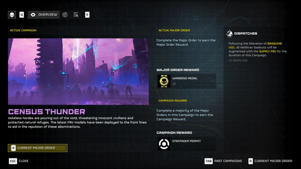 The Big Features Of The Helldivers 2 6.3.0 Update 2 The Overview tab in the Control Center terminal introduced in the Helldivers 2 6.3.0 update