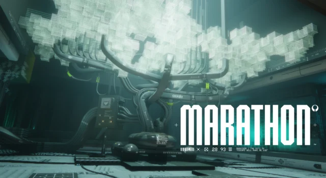 The Marathon Runner Shell Cradle as seen in the game with the title of the game on the right side of the image