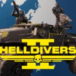 Four Helldivers posing in the standard FRV with one in the back in the gunner seat