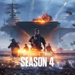 The cover of Battlefield 6 Season 4 showing infantry, plants, and boats coming from an aircraft carrier in the background
