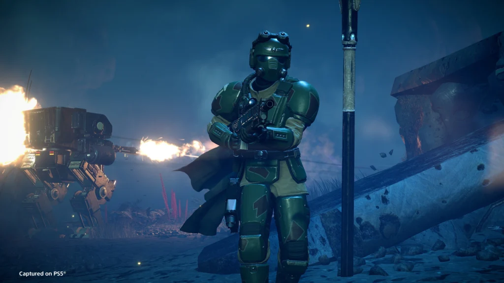 The Wait Is Over: The Helldivers 2 Warhammer 40K Legendary Warbond Is Finally Near 3 A Helldiver wearing the medium armor from the Helldivers 2 Warhammer 40K Legendary Warbond
