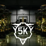 A laboratory with huge glass vats containing strange creatures with the logo of SCP: 5K in the bottom center