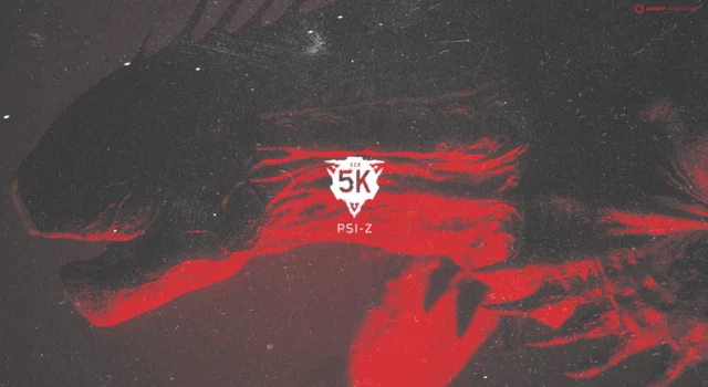A monster bathed in red light with the SCP: 5K game title in the middle of the image