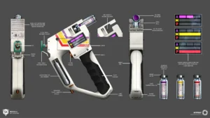 Concept art for the AMP Injector, which is part of the many chanages and additions of the SCP: 5K core features