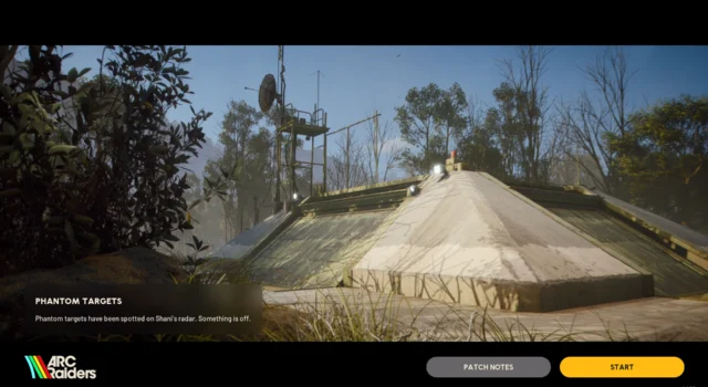 The Arc Raiders Phantom Targets event announcement seen when booting up Arc Raiders