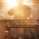 The teaser image for the Siege X Noor operator showing him getting masked by a bright light in front of a shield